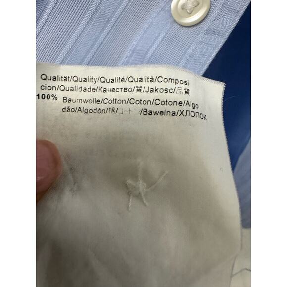 Hugo Boss Light Blue Button Down Regular Fit Dress Shirt Size Medium Cotton - Picture 4 of 8